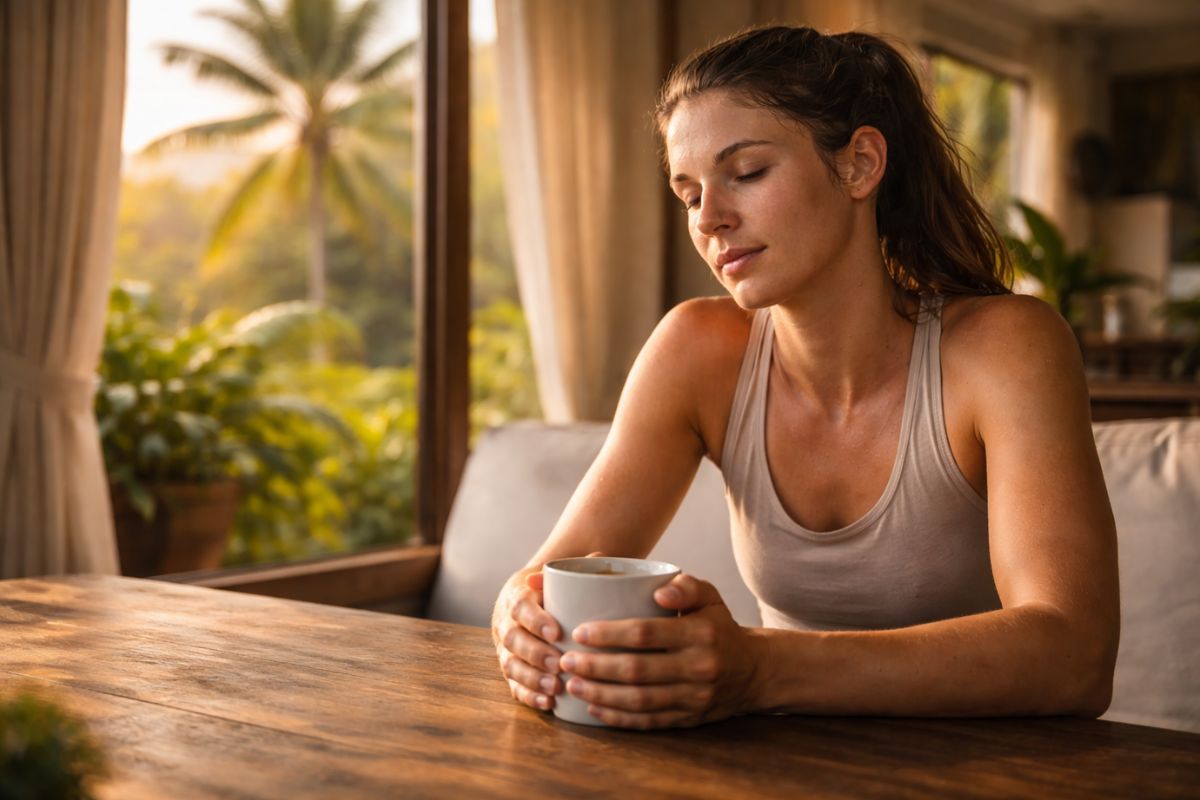 Femme au repos après l'effort – magnésium contre la fatigue et le stress – Pure Performance La Réunion