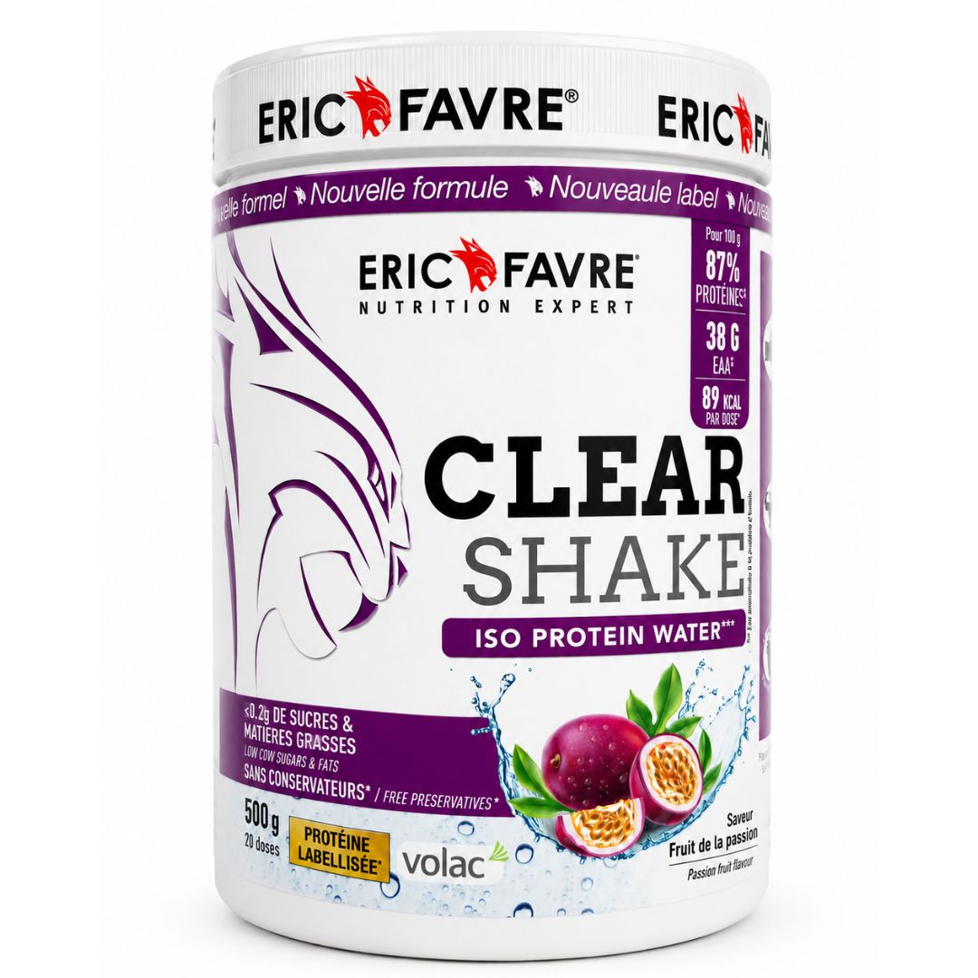 Clear Shake Iso Protein Water Eric Favre 500 g saveur fruit de la passion