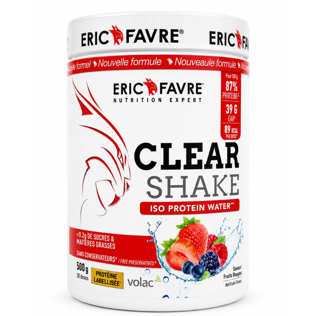 Clear Shake Iso Protein Water Eric Favre 500 g saveur fruits rouges
