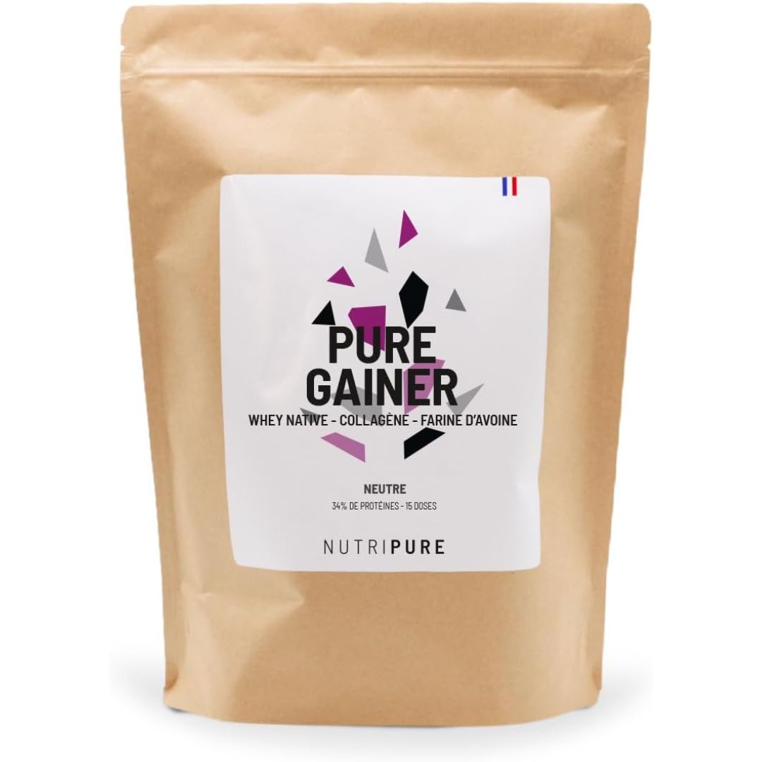 Pure Gainer saveur neutre – whey native et farine d'avoine, fabriqué en France