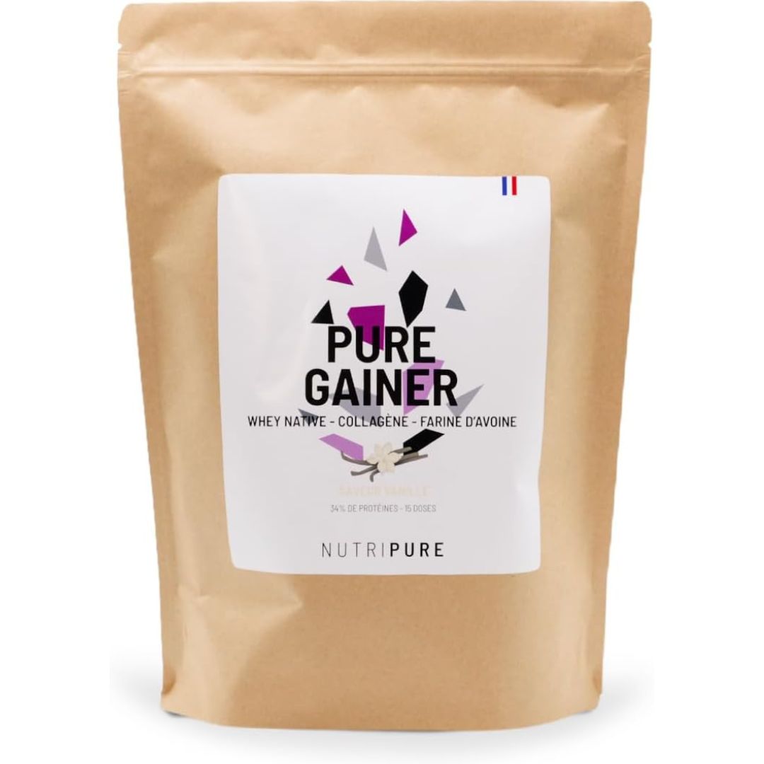 Pure Gainer saveur vanille – 34% de protéines, fabriqué en France