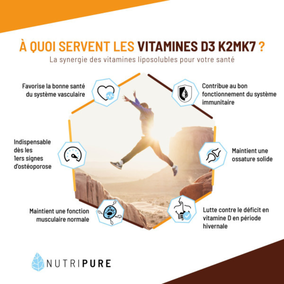 VITAMINE D3 + K2 MK7 1000 UI